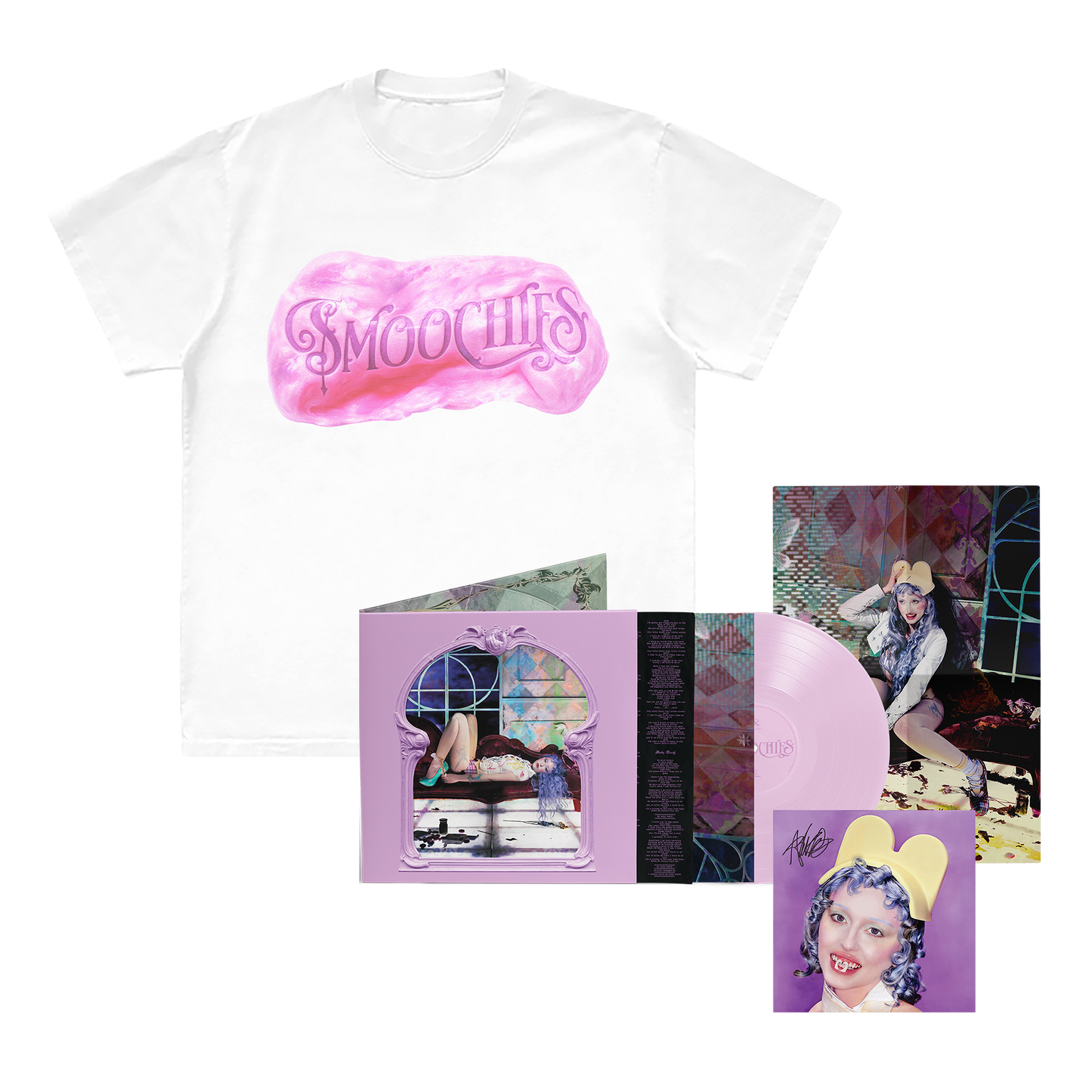 Smoochies Deluxe Vinyl (signed) + Bubble Gum T Shirt Bundle